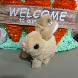 Pets Lovely-Plush Interactive Bunny Pet Toy Tan)